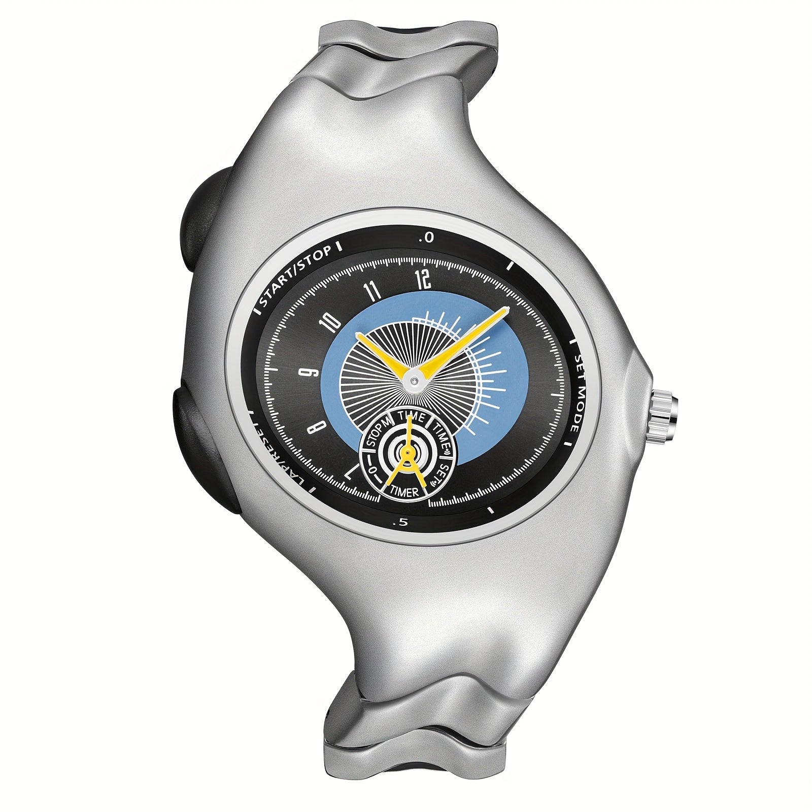 A Uniquely Shaped Y2K Original Men'S Watch, a Non-Mechanical Timepiece with a Twisted Retro Fashion, Vintage High-End, Niche Quartz Wristwatch.