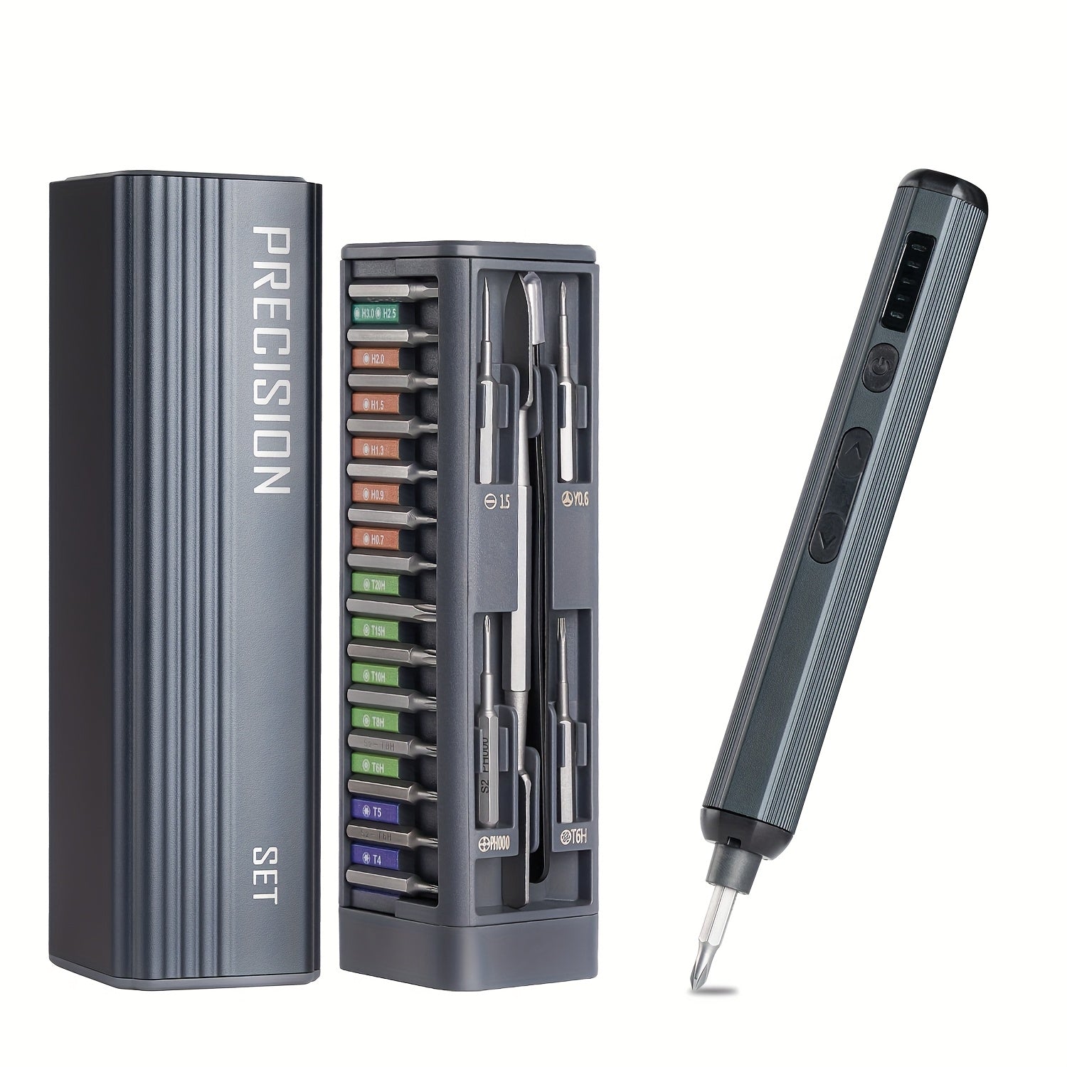 VMAN 46-in-1 Mini Electric Precision Screwdriver Set with Magnetic Bits (, 46 Bits) - - -like Repair Tool Kit for Electronics, Smartphones, Laptops, Watches, Cameras - Compatible with H4 Flashlights &