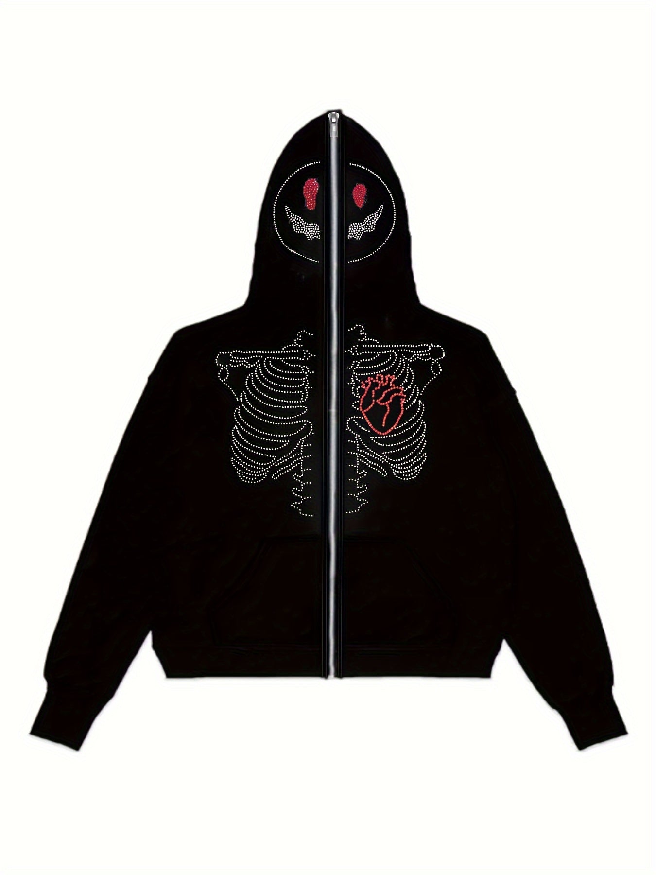 Halloween Graphic Pattern Zip-up Hoodie, Casual Long Sleeve Jacket, Women's Clothing