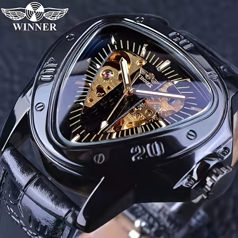 [Cobra Triangle Mechanical Watch] Cobra Triangle Mechanical Watch - High-Value Light Luxury Watch for Men - Fashionable Business Casual Personality Cool Trendy Street Men's Watch