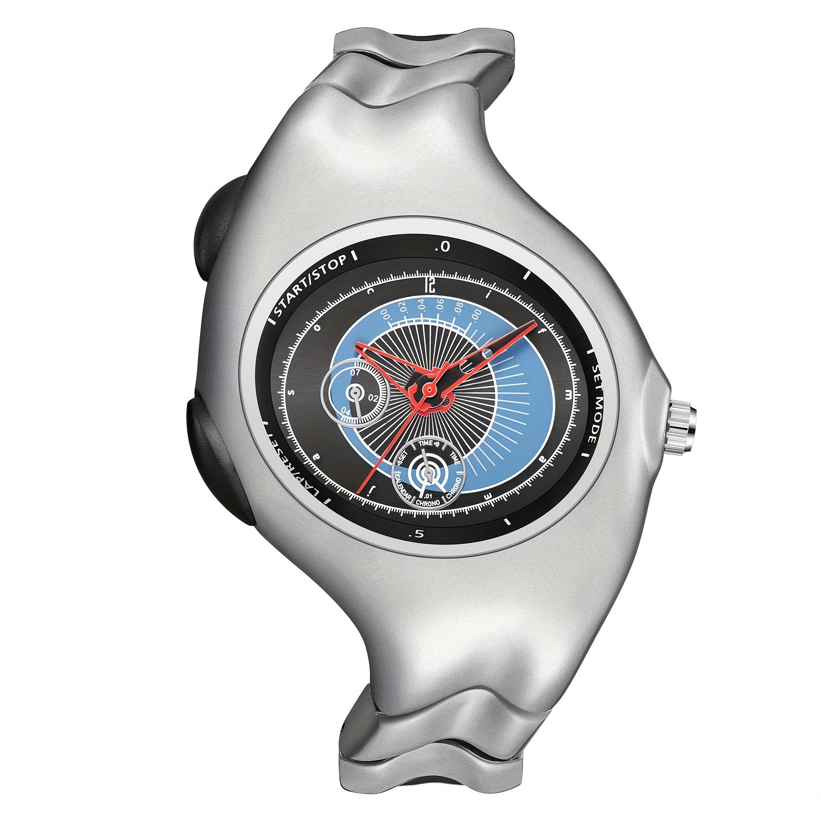 A Uniquely Shaped Y2K Original Men'S Watch, a Non-Mechanical Timepiece with a Twisted Retro Fashion, Vintage High-End, Niche Quartz Wristwatch.