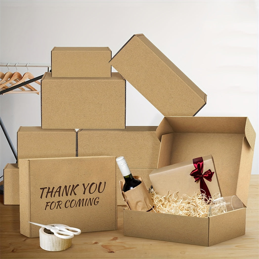 50pcs Brown Corrugated Mailer Boxes, 5.91x3.94x1.57inch, Triple Layer Extra Hard, Lid Included for Shipping Crafts, Electronics, Fragile Items - No Odor, Ideal for Small Businesses and Gift Packaging, Shipping Supplies | Neut