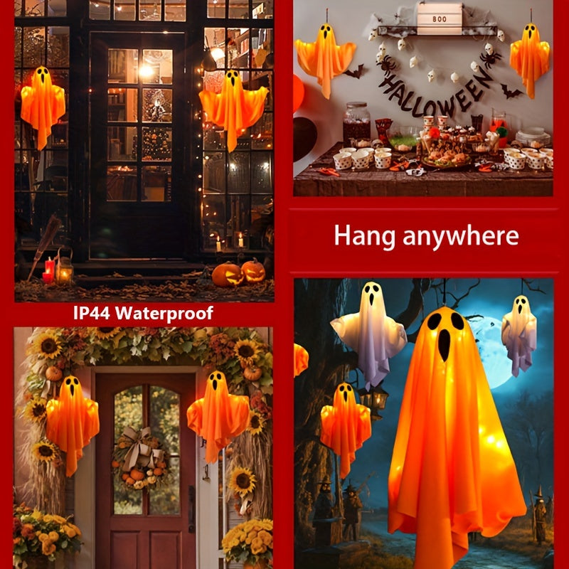 20-Inch Halloween LED Light with Hanging Rope - Spooky Fabric Decor for, Trees & Porch, 3 Flashing Modes, Battery Included