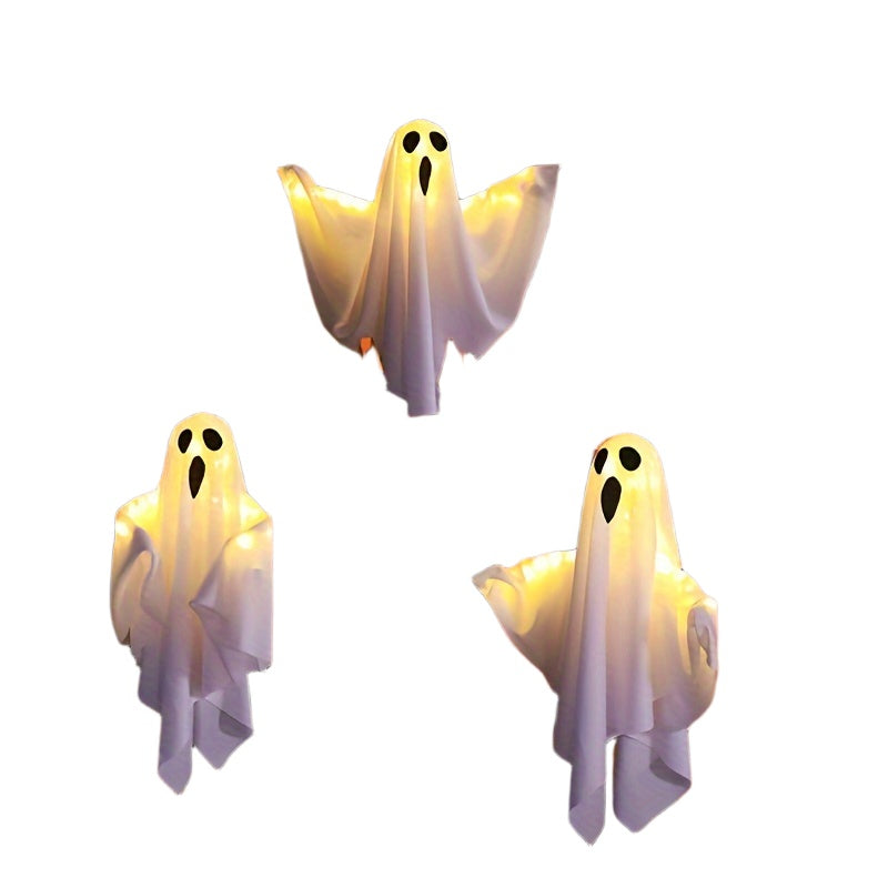 20-Inch Halloween LED Light with Hanging Rope - Spooky Fabric Decor for, Trees & Porch, 3 Flashing Modes, Battery Included