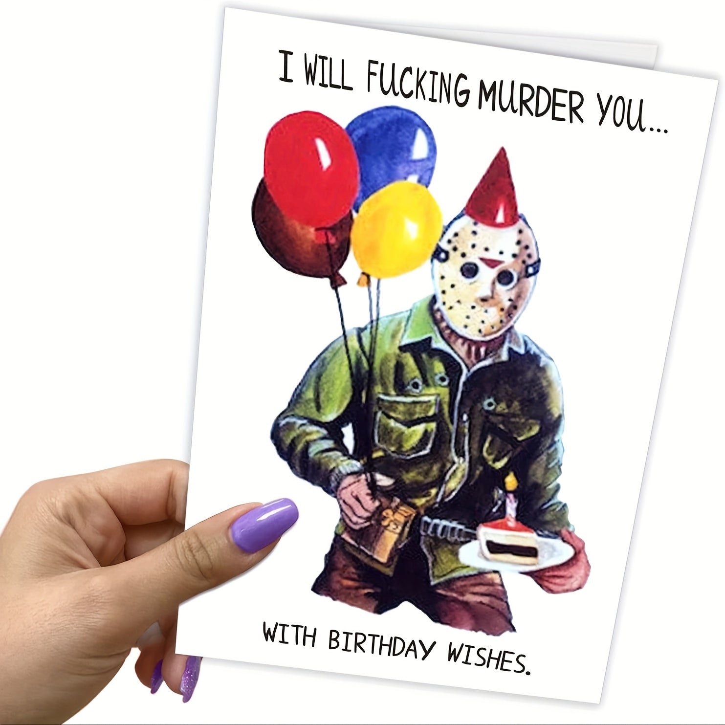 Hilarious Jason Voorhees Birthday Card - Perfect For Him Or Her, Horror Movie Theme, Spooky Killer Greeting, Halloween & Birthday Combo Horror Birthday Card
