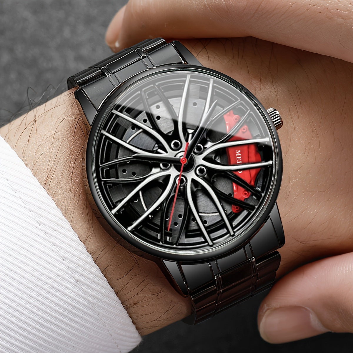 Men'S Watch, Fashion Casual Sports Wheel Hub Watch Dial Classic Business High-end Quartz Wrist Watch (1pc/set) without Box