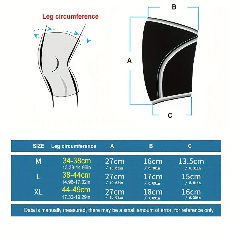1pair AOLIKES Knee Support Sleeves - 7mm/0.28in Neoprene Compression Sports Protector for Men and Women, Enhancing Performance and Reducing Injury Risk
