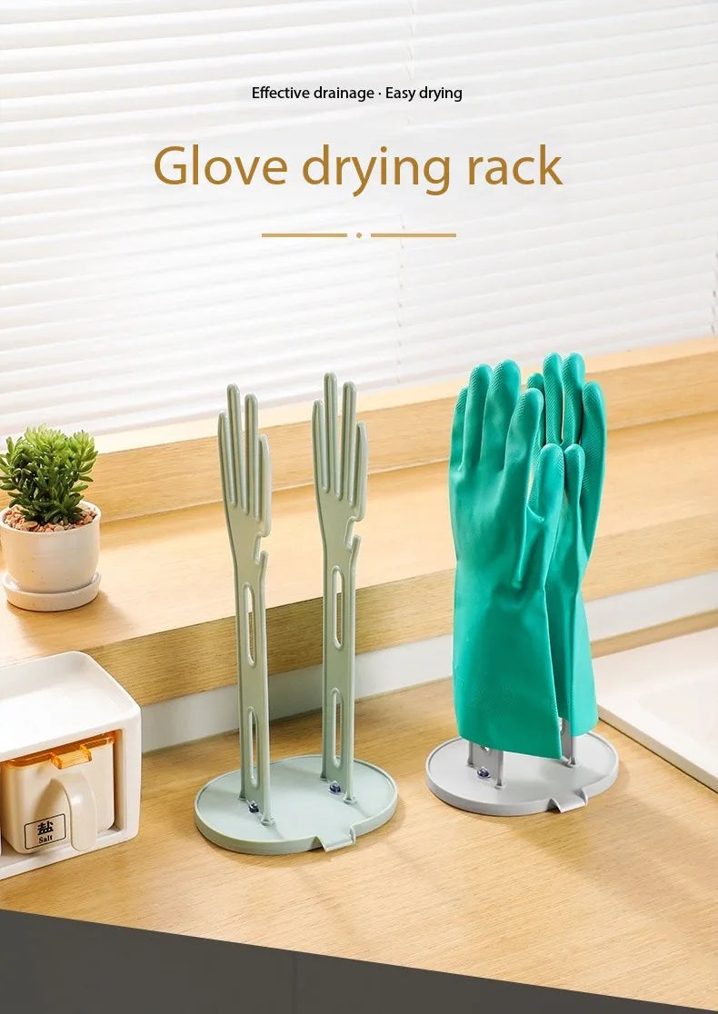 Kitchen Glove Drying Rack with Drainage Base Rubber Glove Holder and Towel Storage Box Plastic Kitchen Sink Accessories