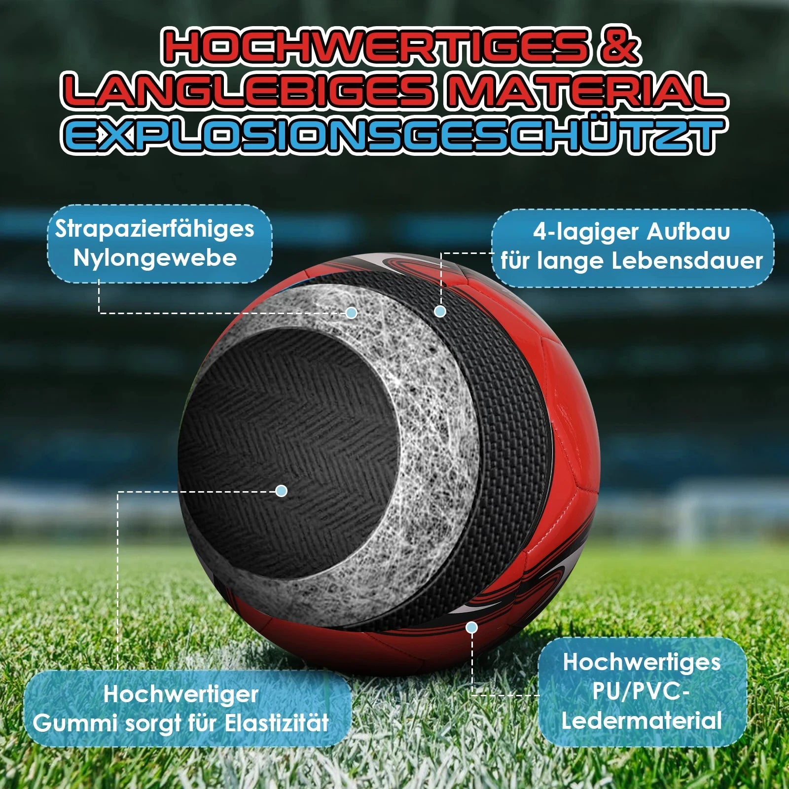 Sialkot Soccer Ball Thicken Waterproof PU Wear-resistant Outdoor Training Machine-stitched Football For Students Training Matche