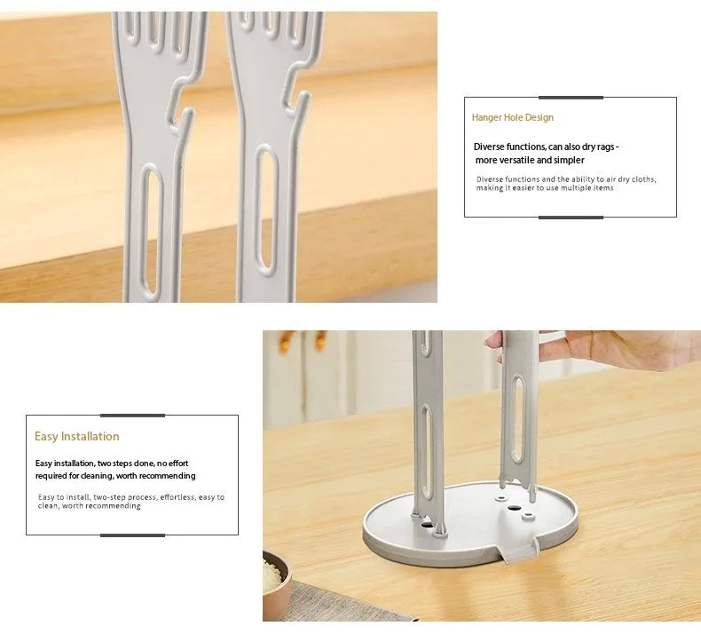 Kitchen Glove Drying Rack with Drainage Base Rubber Glove Holder and Towel Storage Box Plastic Kitchen Sink Accessories