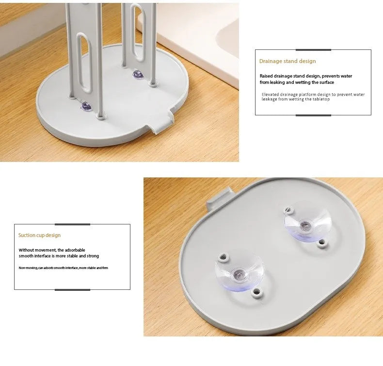 Kitchen Glove Drying Rack with Drainage Base Rubber Glove Holder and Towel Storage Box Plastic Kitchen Sink Accessories