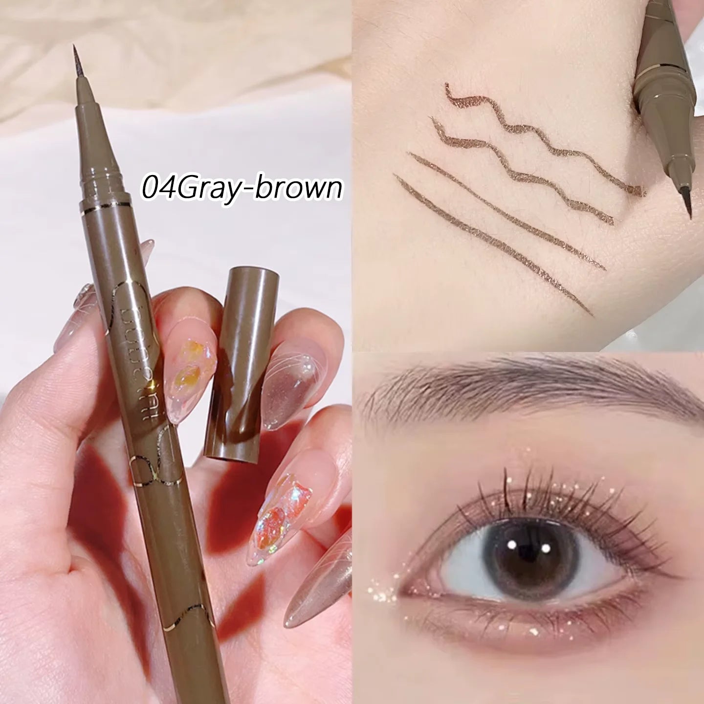 Slim eyeliner is waterproof, sweat-proof, long-lasting and non-smudged. Newbie brown eyeliner liquid pen