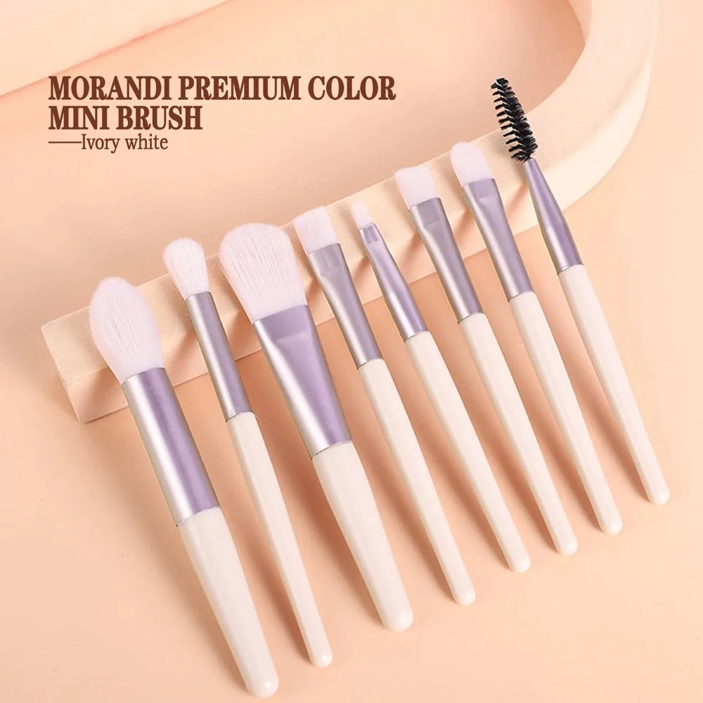 Makeup Brush Set with Soft Bristles – Portable Kit for Foundation, Blush, Eyeshadow, Concealer | Festival & Nude Looks