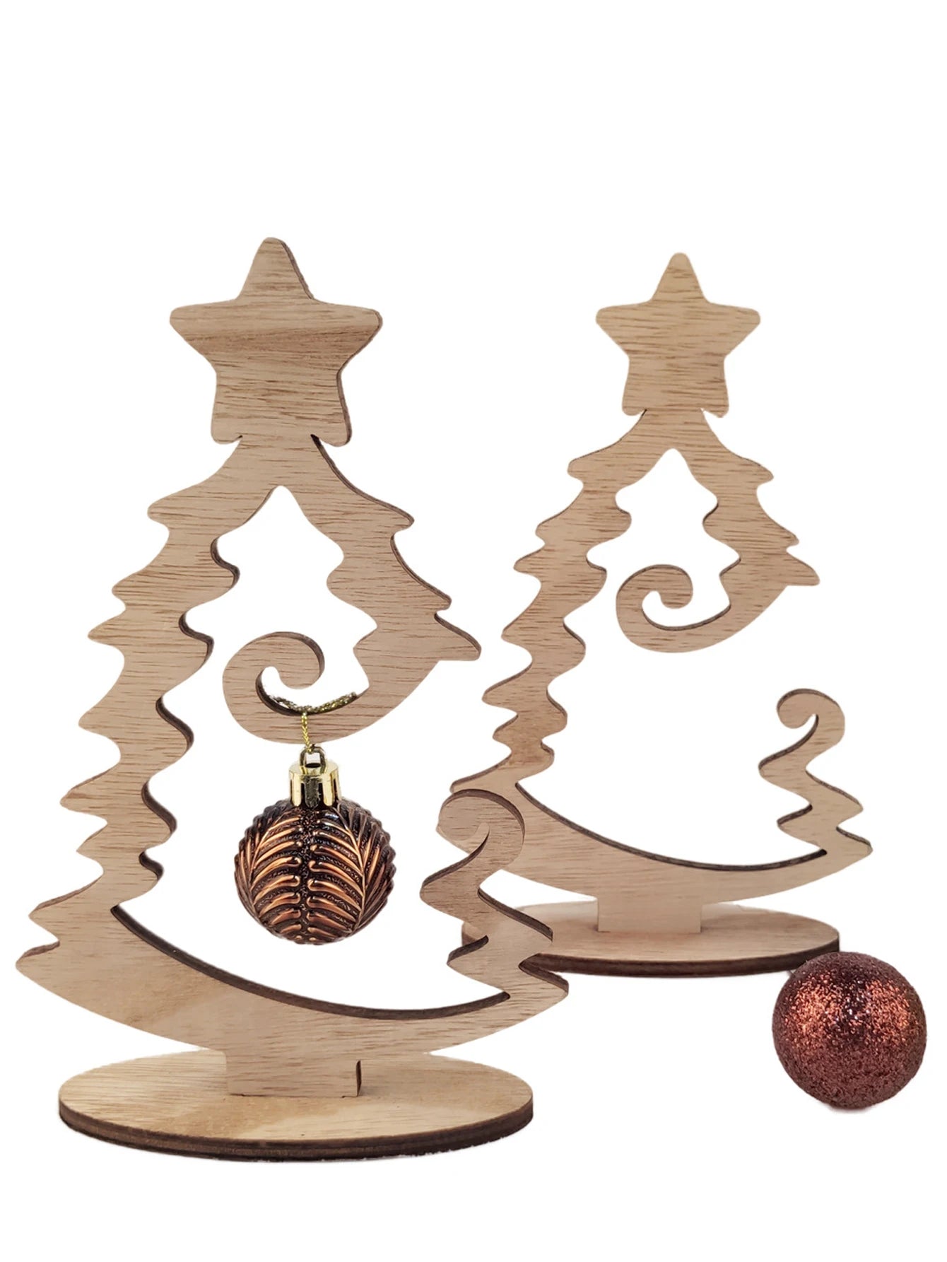 8.26 inch Christmas Interior Wood Decor Christmas Tree Hanging Creative Tabletop Decor Christmas Furniture Decor