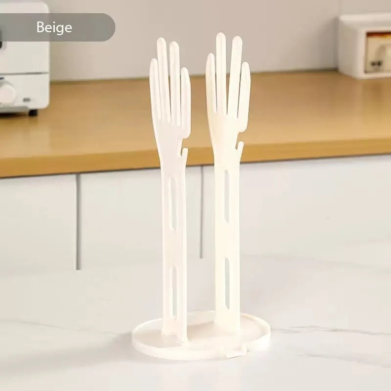 Kitchen Glove Drying Rack with Drainage Base Rubber Glove Holder and Towel Storage Box Plastic Kitchen Sink Accessories