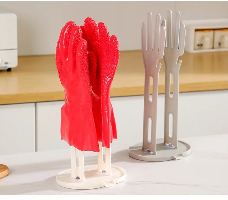 Kitchen Glove Drying Rack with Drainage Base Rubber Glove Holder and Towel Storage Box Plastic Kitchen Sink Accessories