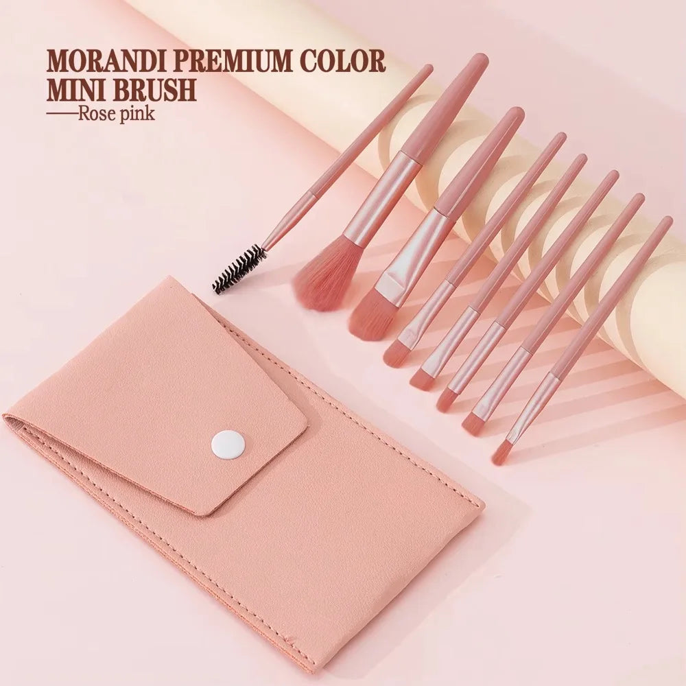 Makeup Brush Set with Soft Bristles – Portable Kit for Foundation, Blush, Eyeshadow, Concealer | Festival & Nude Looks