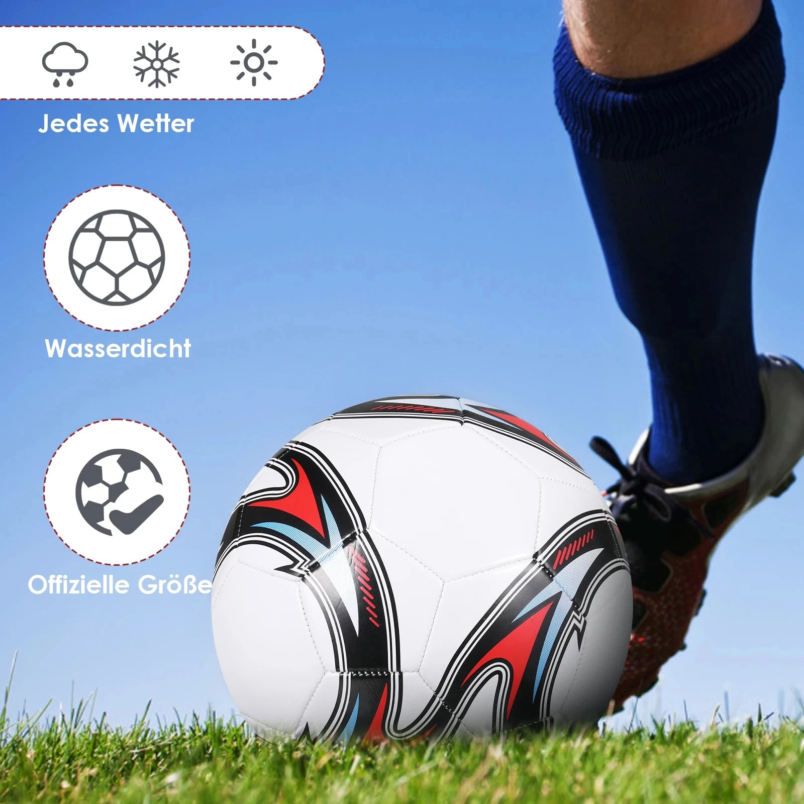 Sialkot Soccer Ball Thicken Waterproof PU Wear-resistant Outdoor Training Machine-stitched Football For Students Training Matche