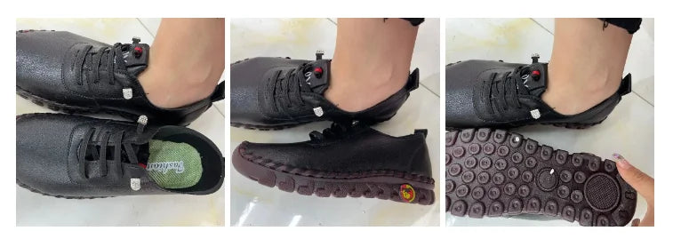 Spring Shockproof Orthopedic Shoes For Women Autumn Lace Up Flats Women's Loafers Ladies Comfort Moccasins Female Driver Shoes