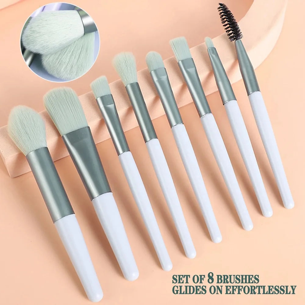 Makeup Brush Set with Soft Bristles – Portable Kit for Foundation, Blush, Eyeshadow, Concealer | Festival & Nude Looks
