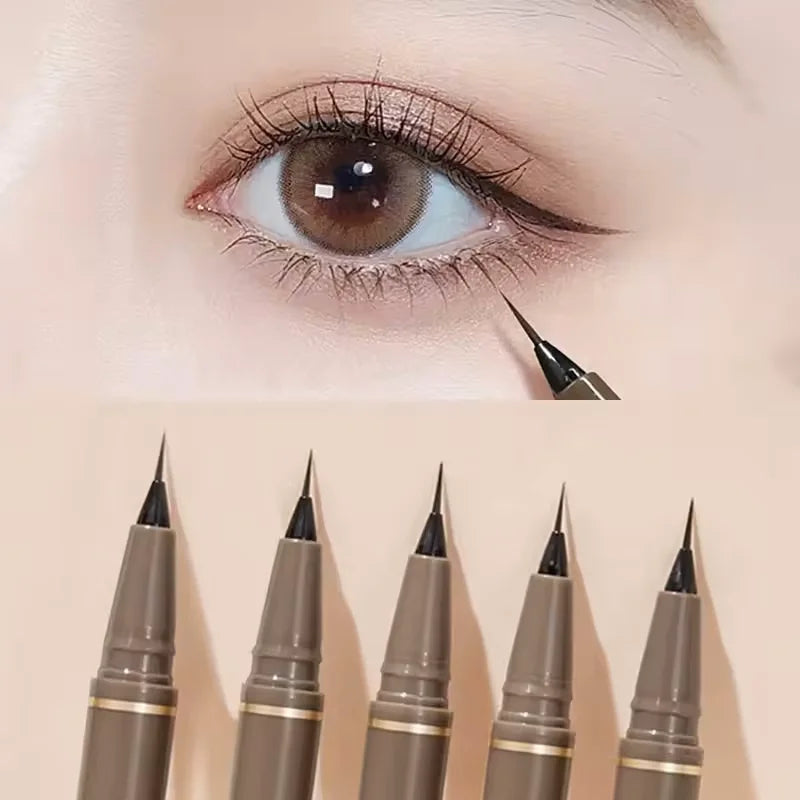 Slim eyeliner is waterproof, sweat-proof, long-lasting and non-smudged. Newbie brown eyeliner liquid pen