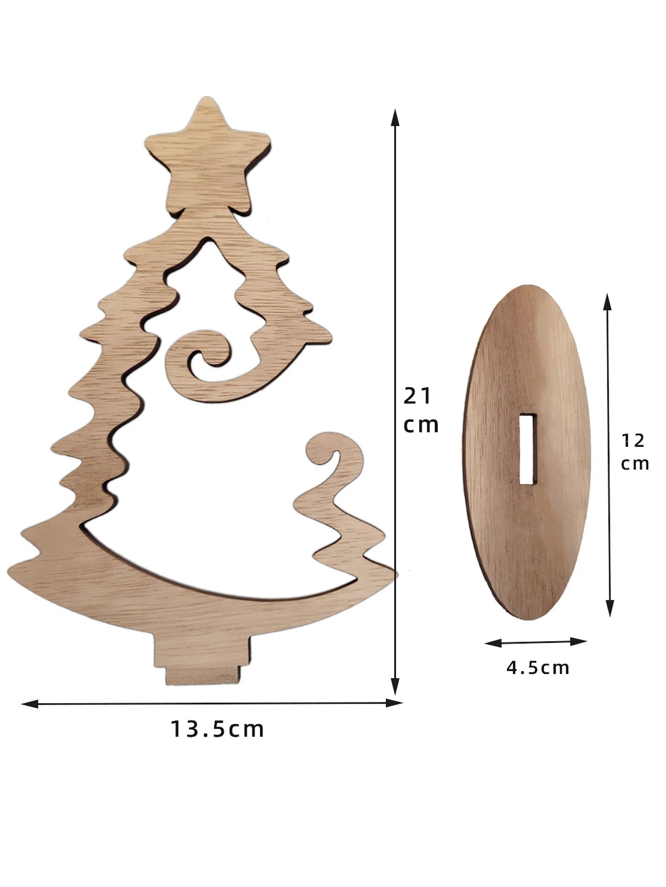8.26 inch Christmas Interior Wood Decor Christmas Tree Hanging Creative Tabletop Decor Christmas Furniture Decor