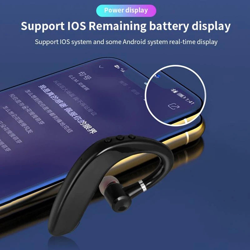 New Single Ear Business Headset Bluetooth Ear Hook Earphone HIFI Stereo Comfortable Wear For Music Work Drive Delivery Headphone