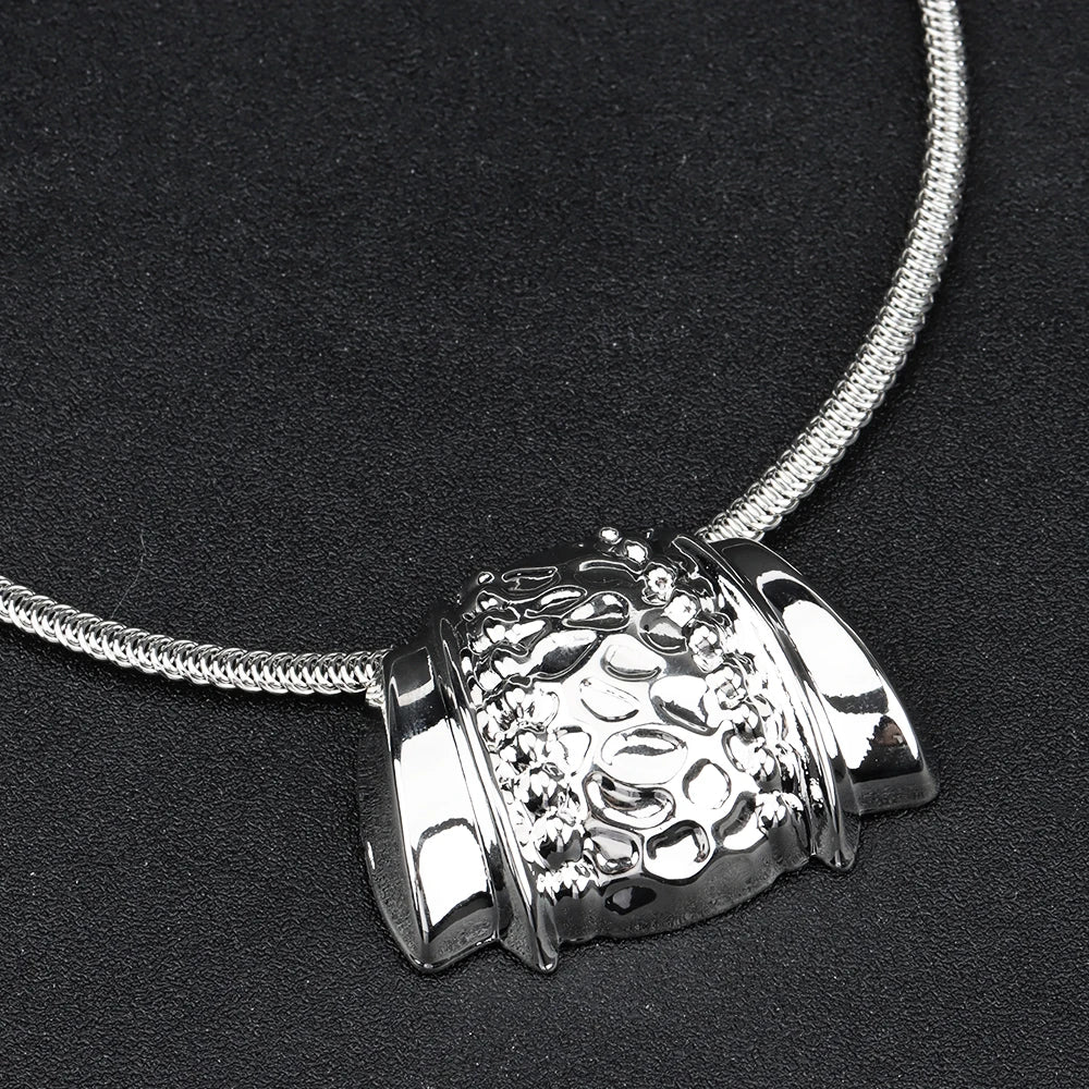 African Women Jewelry Set Pendant Necklace Earrings Weddings Design Bracelet Ring Jewellery Party Bridal Dubai Accessory Gift