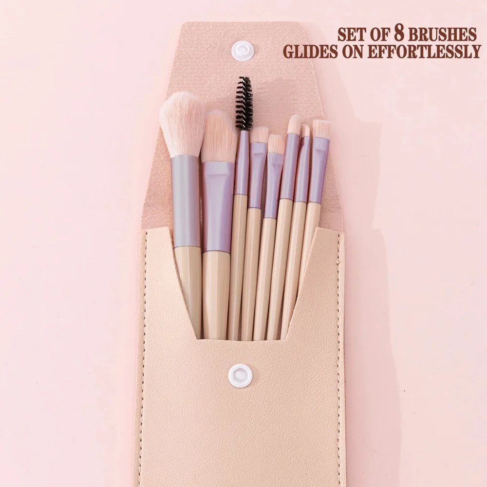 Makeup Brush Set with Soft Bristles – Portable Kit for Foundation, Blush, Eyeshadow, Concealer | Festival & Nude Looks