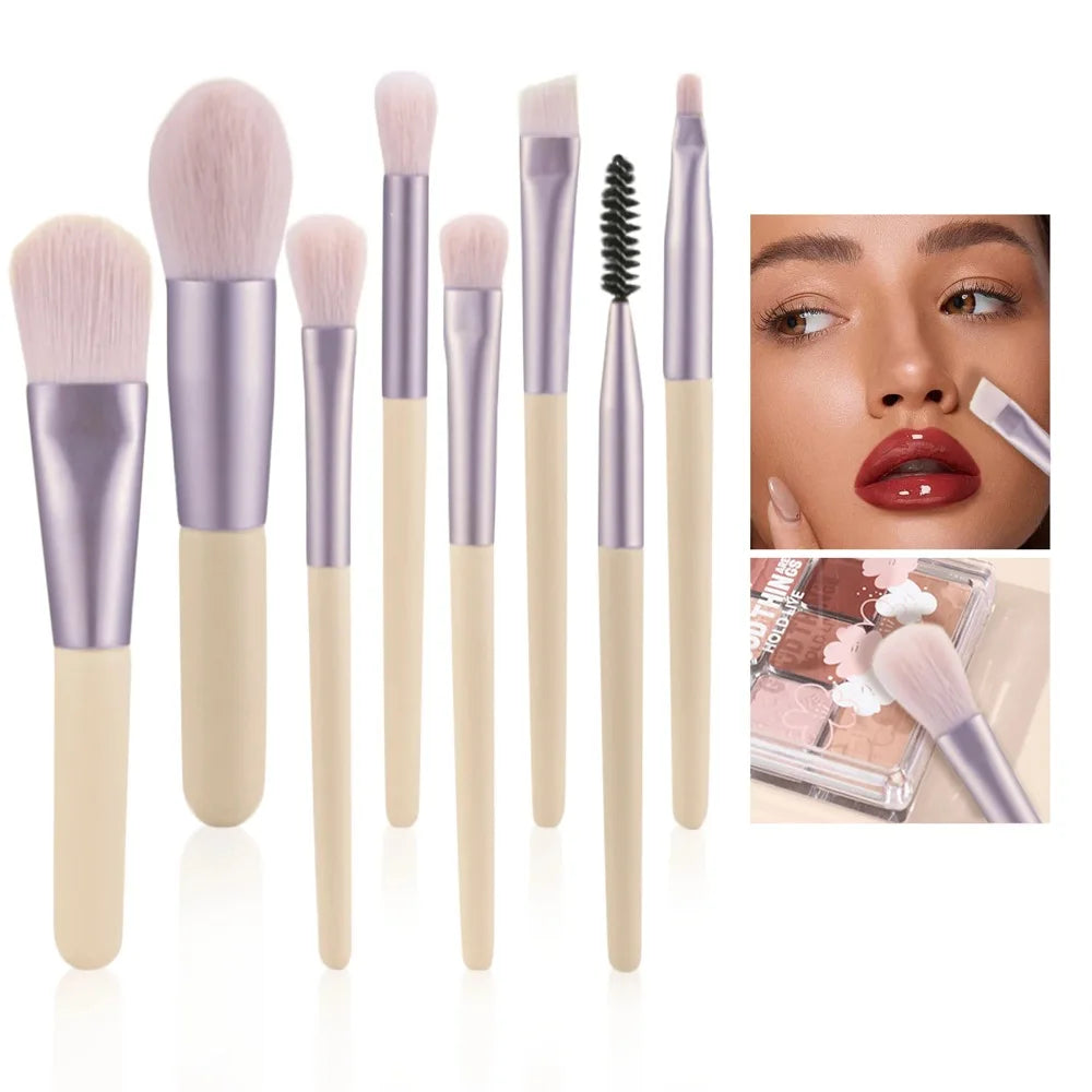 Makeup Brush Set with Soft Bristles – Portable Kit for Foundation, Blush, Eyeshadow, Concealer | Festival & Nude Looks