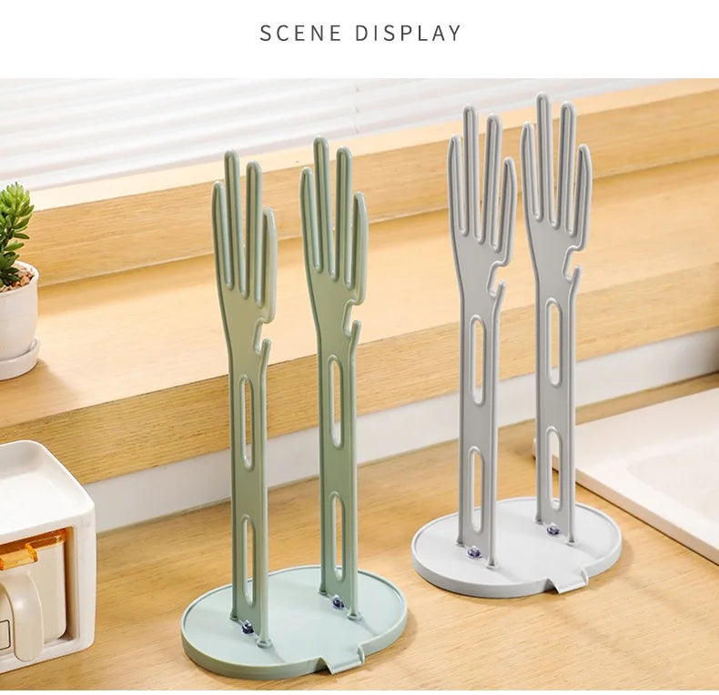 Kitchen Glove Drying Rack with Drainage Base Rubber Glove Holder and Towel Storage Box Plastic Kitchen Sink Accessories