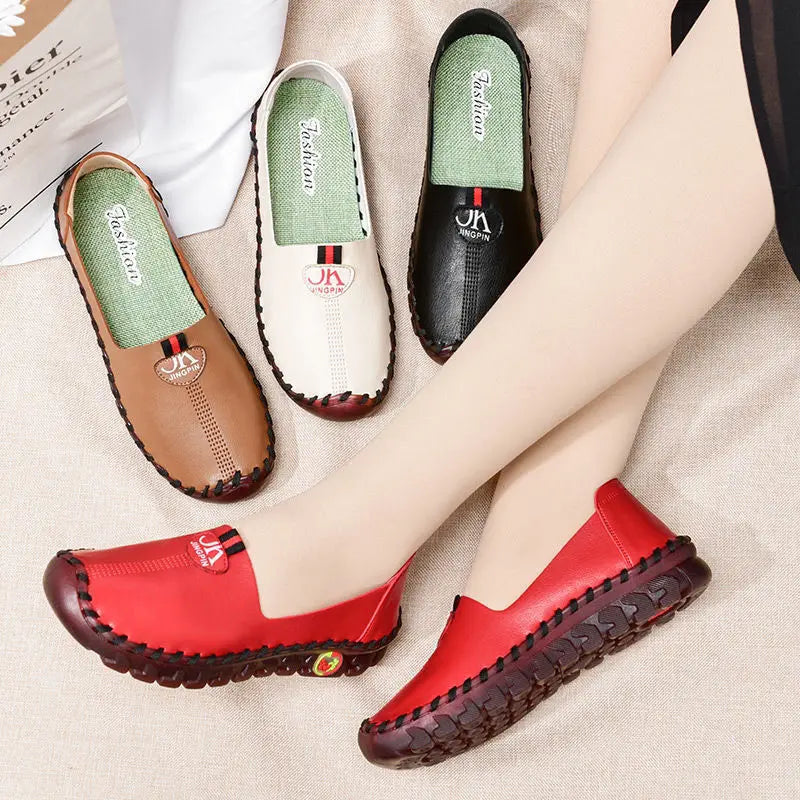 Spring Shockproof Orthopedic Shoes For Women Autumn Lace Up Flats Women's Loafers Ladies Comfort Moccasins Female Driver Shoes