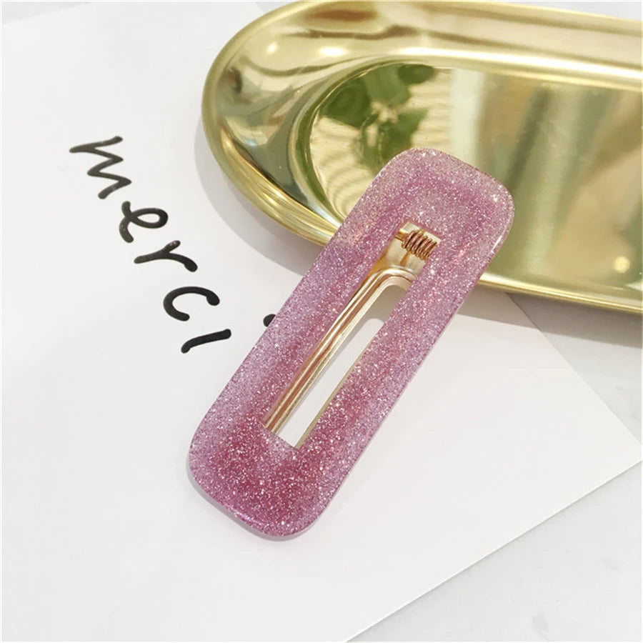 Big Hair Accessories Women Head Pins Fashion Jewelry Water Drop Rectangle Acrylic Hair Clip Barrettes Headwear for Girls 2019