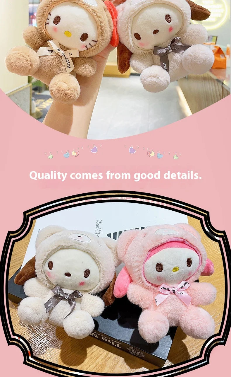 Cute Cross-Dressing Bear Mini Plush Pendant Doll Super Soft Wholesale Melody Cartoon Keychain Toy  Feature Washed
