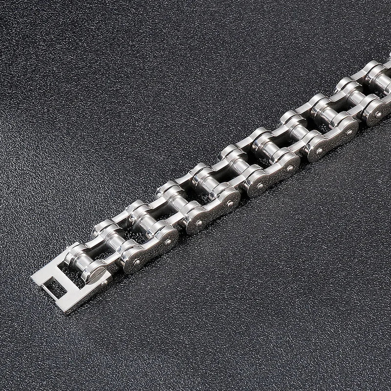 Trendy men's fashion accessories stainless steel bracelet Simple and versatile motorcycle bicycle chain men's jewelry