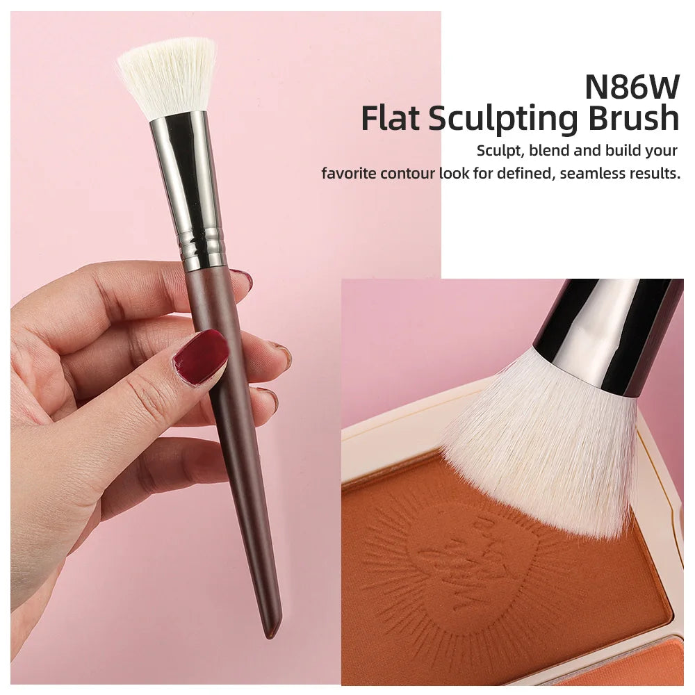 BETHY BEAUTY 1 PC Goat Hair Highlight Brush Blusher Blender Makeup Brushes Powder Blending Soft Make Up Tools for Face Cheek