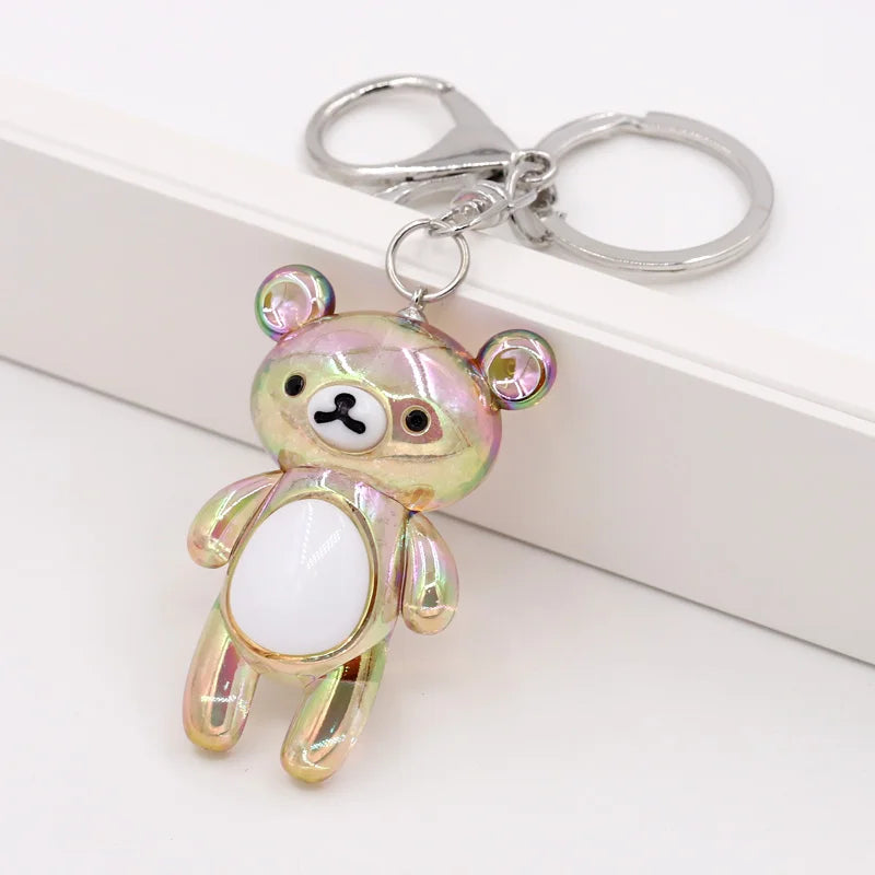 Key Chain Accessories for Women Bag Decoration Pendant Cute Bear Keychains Jewelry Car Key Ring Boy Girl Gifts