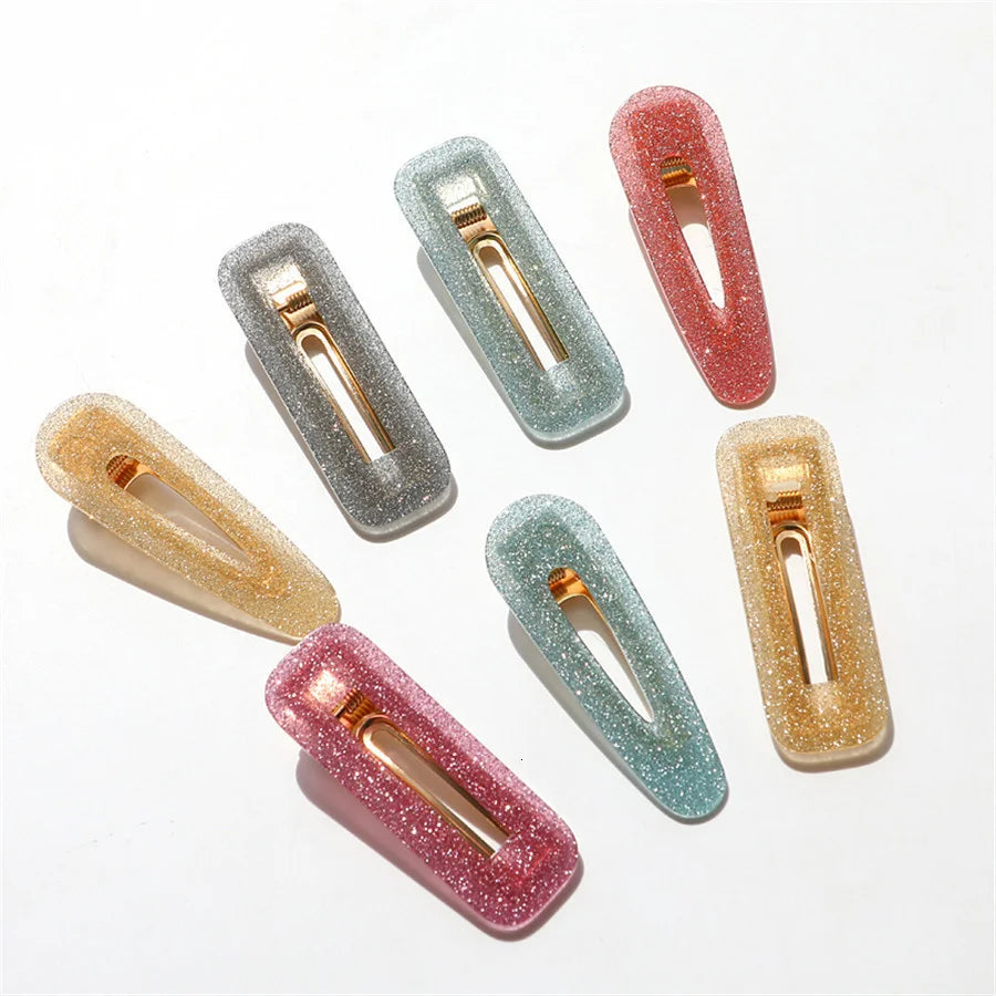 Big Hair Accessories Women Head Pins Fashion Jewelry Water Drop Rectangle Acrylic Hair Clip Barrettes Headwear for Girls 2019