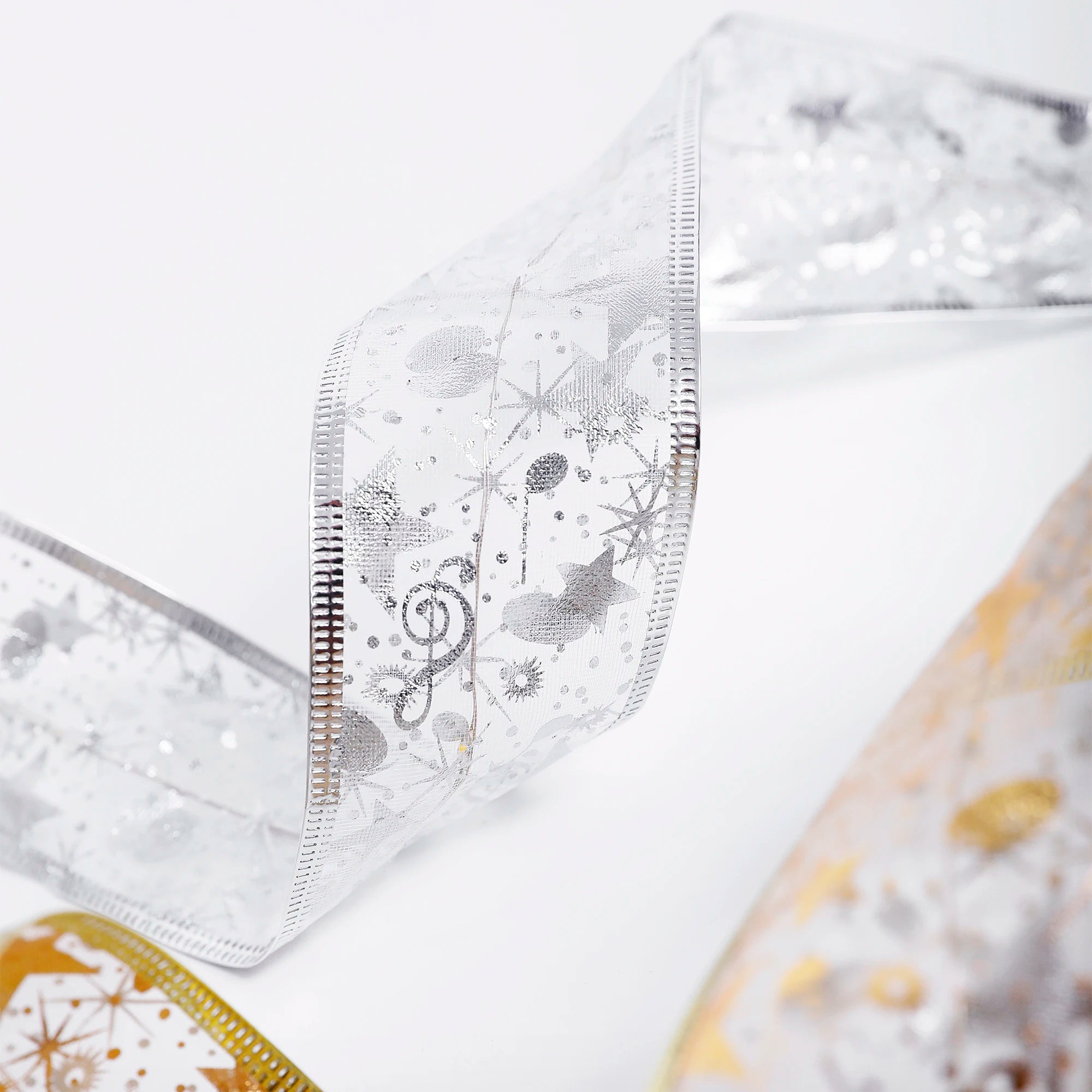 Christmas Decoration LED Ribbon Lights Christmas Tree Ornaments DIY Lace Bows String Lights Navidad Home Decors New Year 2023