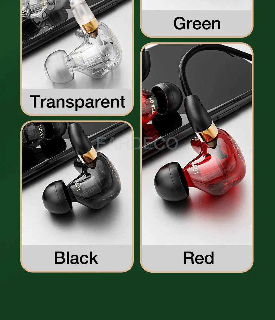 EARDECO HiFi Wired Headphones Heavy Bass In-ear Headphone Headset with Mic Earphone Sport Wire Phone Earbud Headset Stereo