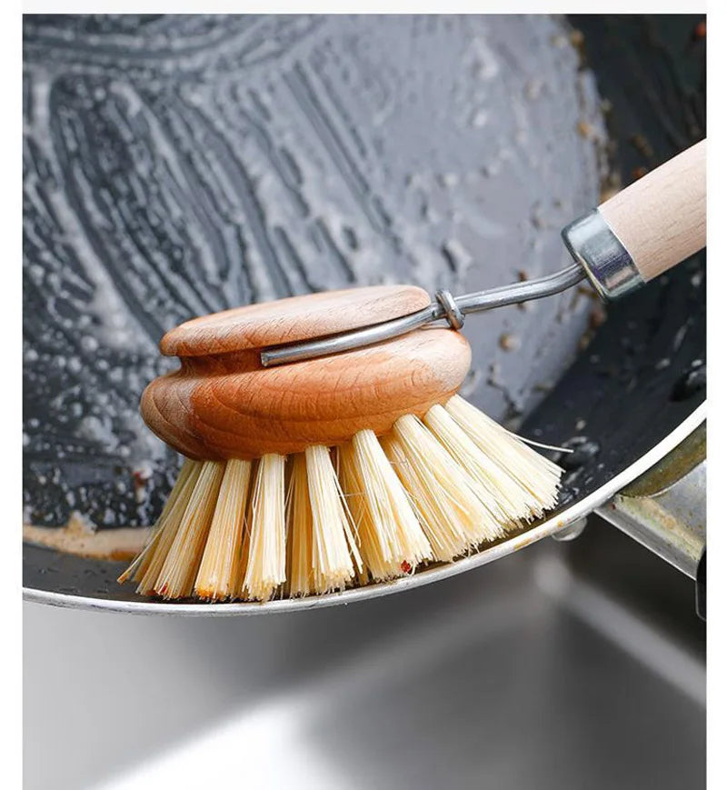 Kitchen Cleaning Brush Tool Clean Wash Brush Bamboo Dish Washing Brush Pan Pot Cleaner Kitchen Brush For Dishes Cleaning Tools