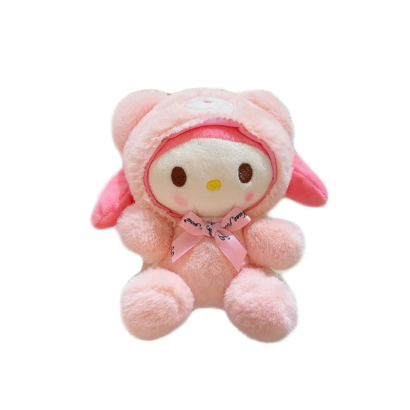 Cute Cross-Dressing Bear Mini Plush Pendant Doll Super Soft Wholesale Melody Cartoon Keychain Toy  Feature Washed