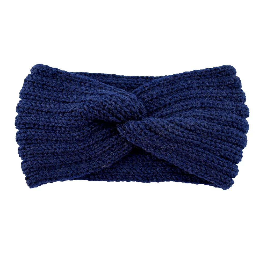 Winter Warm Knitted Knot Cross Headband for Women Girls Autumn Elastic Hair Holder Hair Band Solid Headwear Hair Accessories