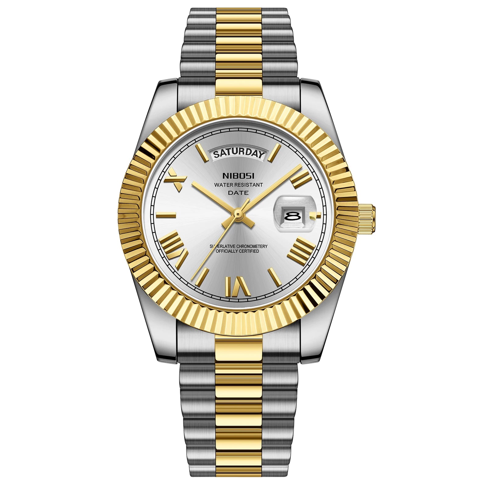 NIBOSI 2628 Luxury Fashion Brand Waterproof Custom OEM ODM Service Auto Date Week Quartz Watch