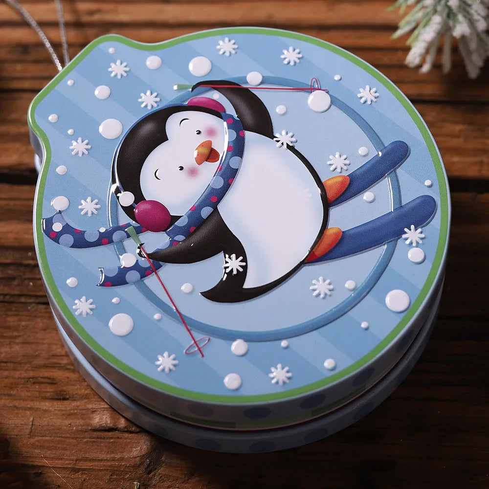 Christmas Candy Gift Packaging Iron/Tin Box Sweet Jar Christmas Tree Hanging Ornament Party Handmade Cookies Decoration