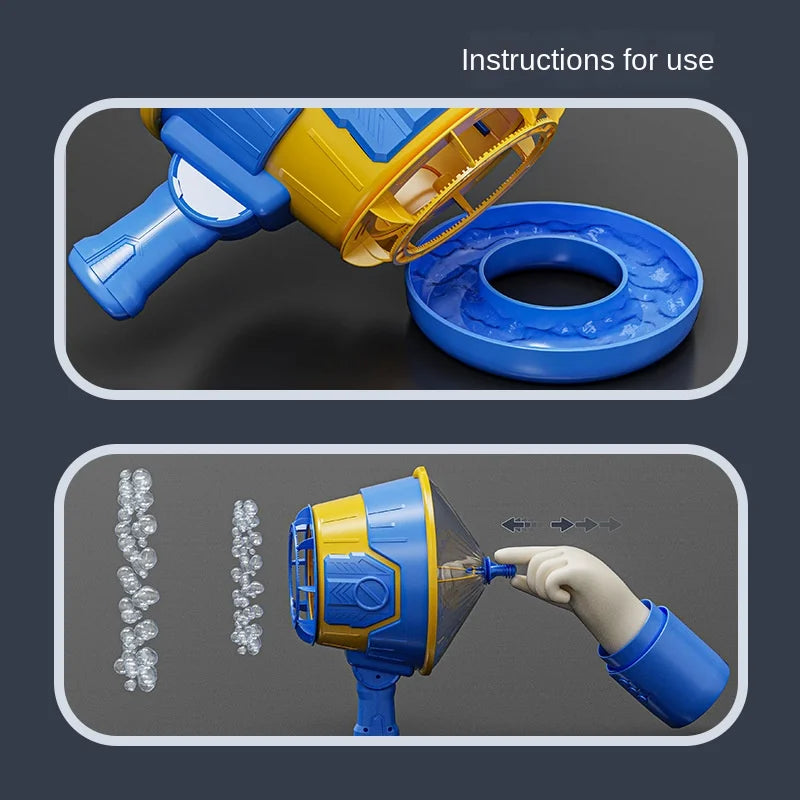 Air Gun Creative Handheld Air Bubble Machine Outdoor Bubble-Blowing Gun Toy for Boys Girls Children New Type Creative Children's
