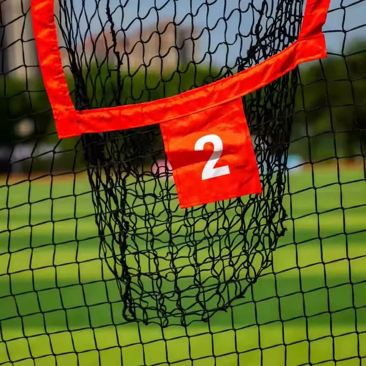 7 x 7 ft Football Nets and Target Training Equipment with 5 Pockets to Improve Accuracy in Throwing Football Goal