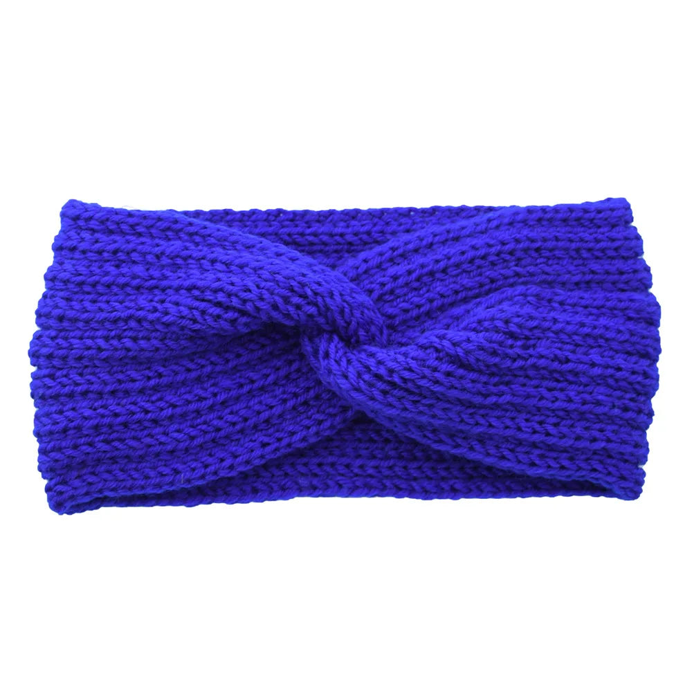 Winter Warm Knitted Knot Cross Headband for Women Girls Autumn Elastic Hair Holder Hair Band Solid Headwear Hair Accessories