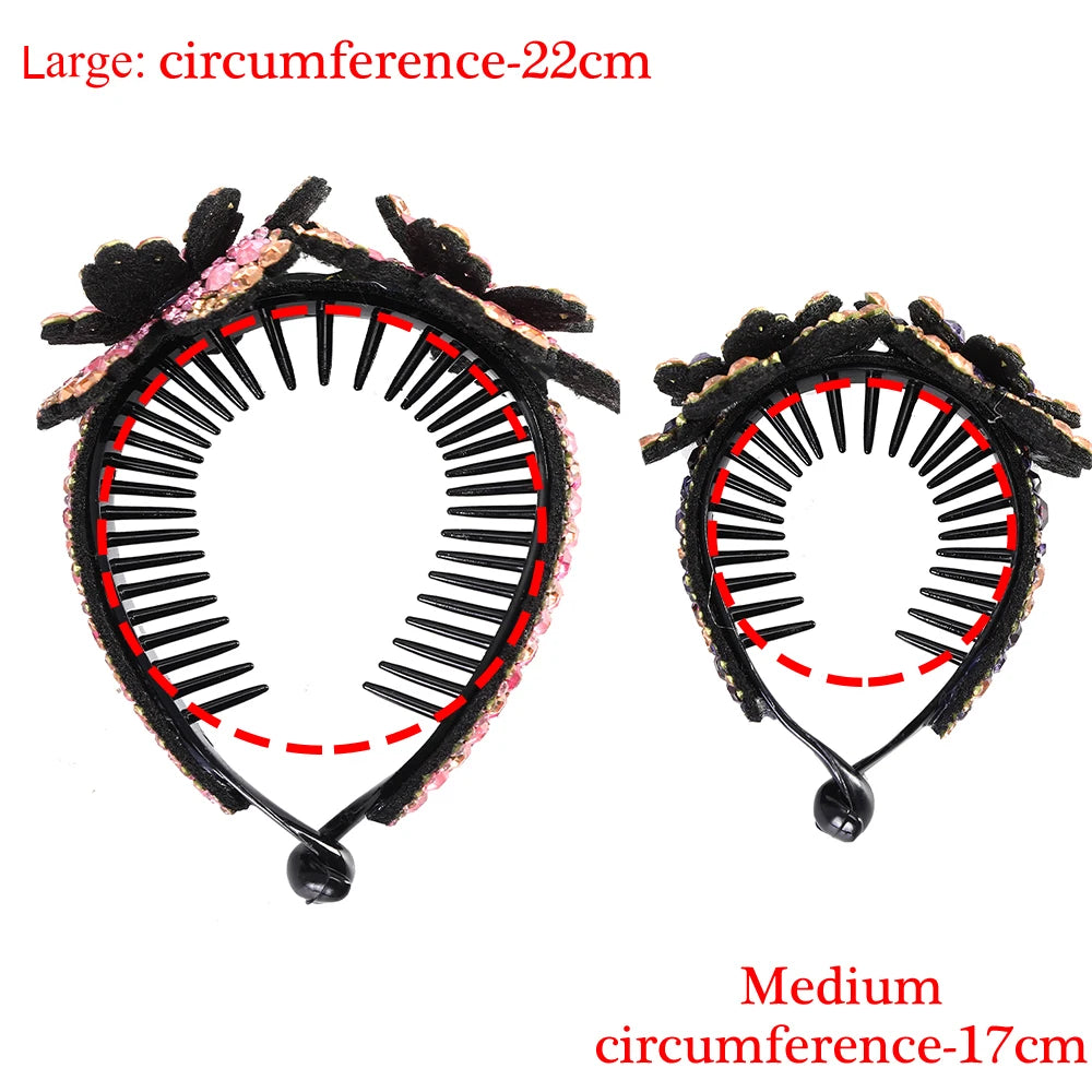 AWAYTR Women Flower Hair Clips Claw Rhinestone Ponytail Hair Accessories Hairpins Ladies Headbands Girls Ornaments Barrettes