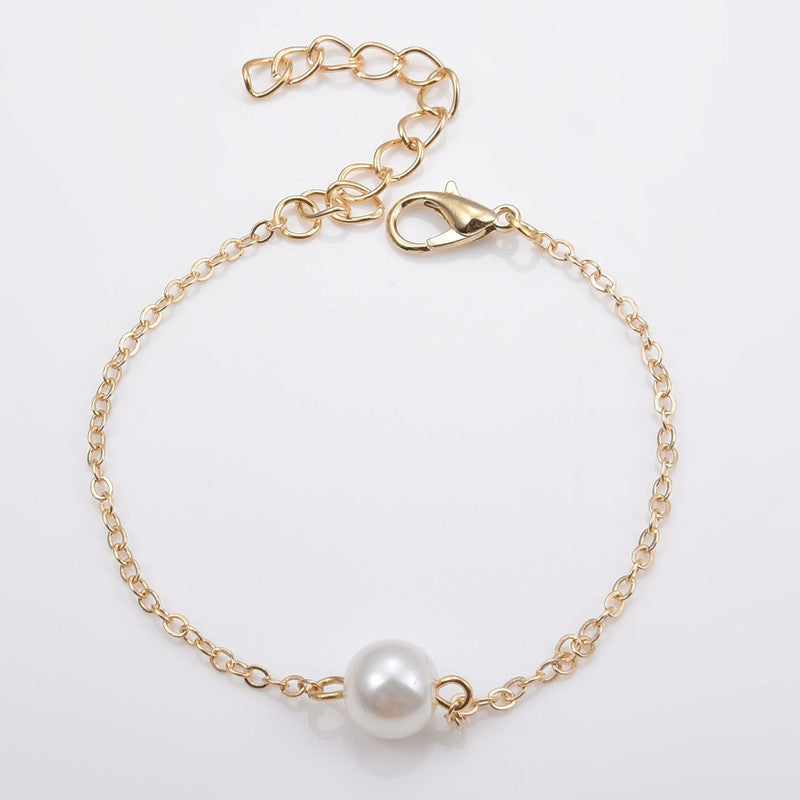 Delysia King Women's Single Pearl Bridesmaid Bracelet Girl Gift Party Simplicity Trendy Jewellery